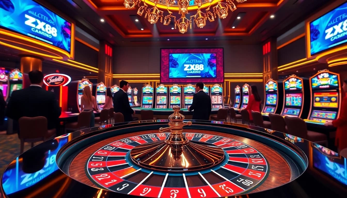 Experience thrill at zx88 com casino with vibrant tables and exciting gaming atmosphere.