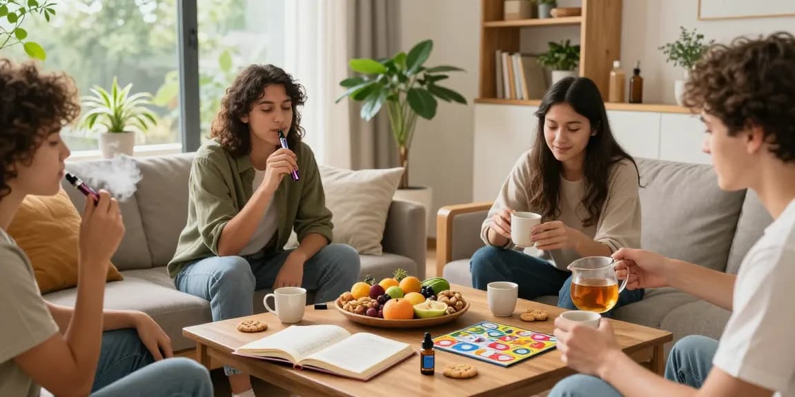 Experience the wellness benefits of cookies vape devices with premium CBD oils and organic treats in a serene, relaxing living space.