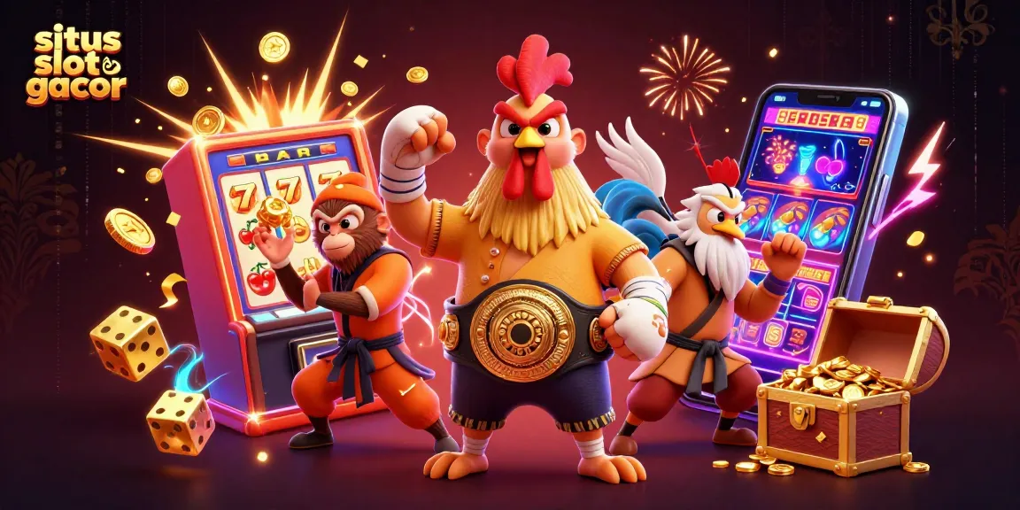 Engage with situs slot gacor in a vibrant 3D casino scene featuring lively characters and jackpot excitement.
