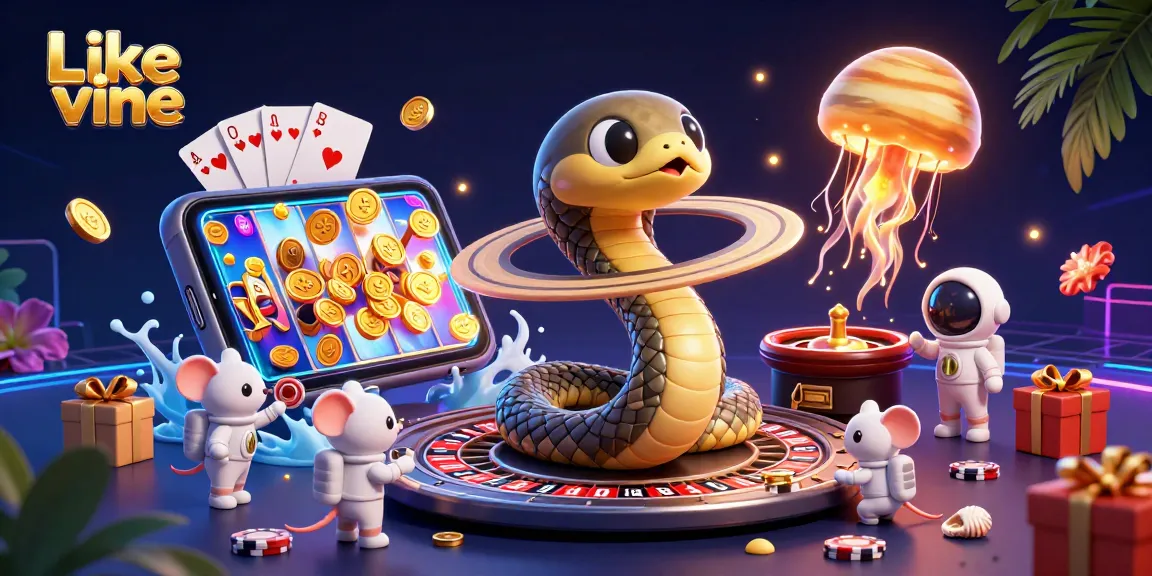 Enjoy thrilling cosmic gambling with the Like vine snake roulette wheel and playful astronaut mice.