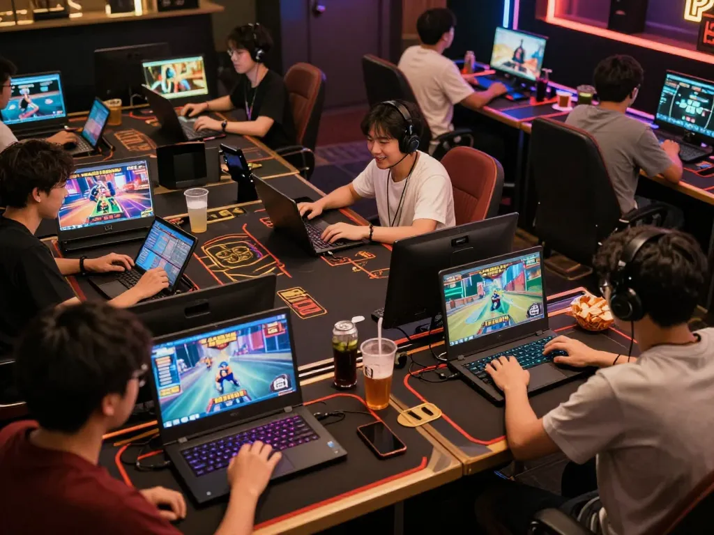 Players engaged in strategic gameplay on 77789vip gaming app, showcasing vibrant online casino action.