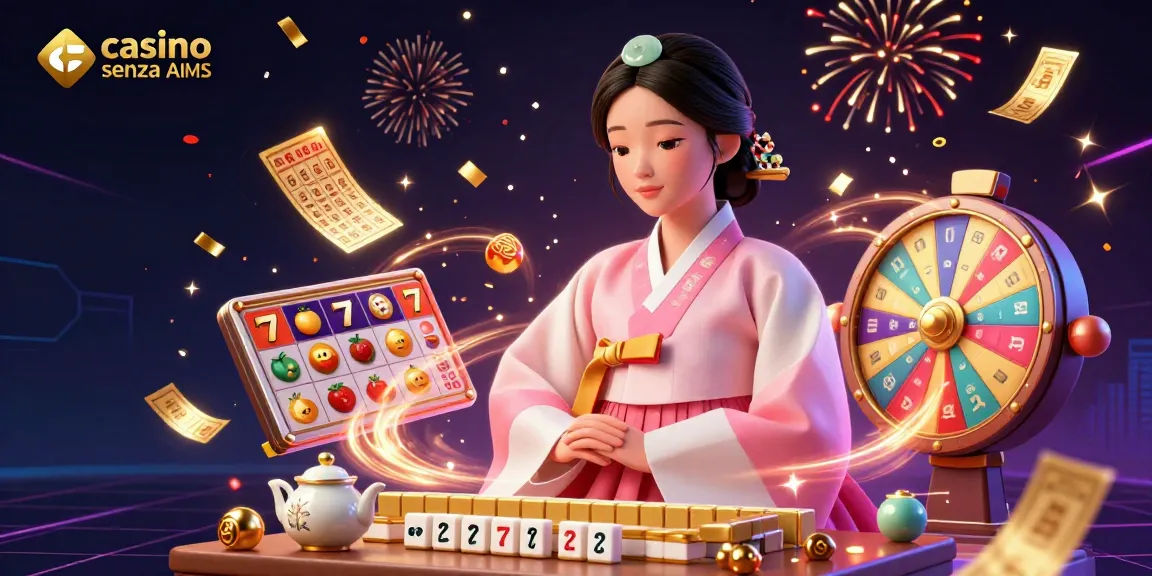 Scopri giochi emozionanti nei casinò senza AAMS con rulli delle slot vivaci e ricchezze lussureggianti che circondano una donna serena.