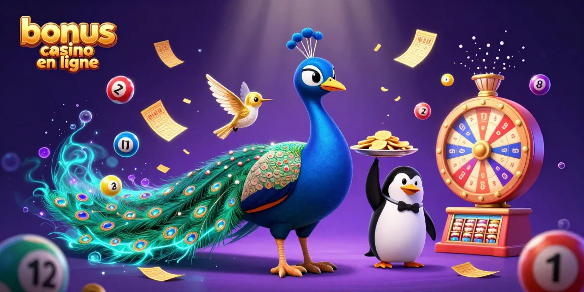 Rejoignez le plaisir du bonus casino en ligne avec une illustration de jeu dynamique et colorée.