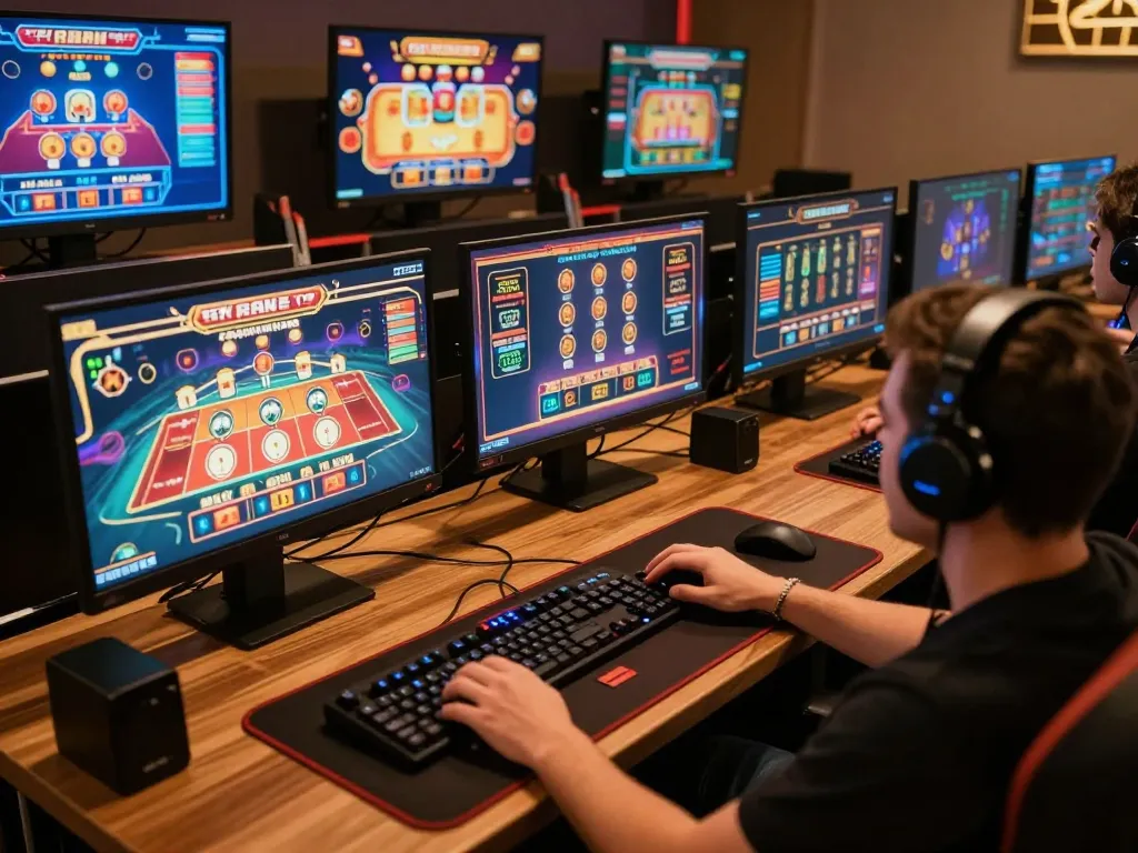 Individual strategizing gameplay at dn88s online casino, showcasing advanced betting techniques and engaging visuals.