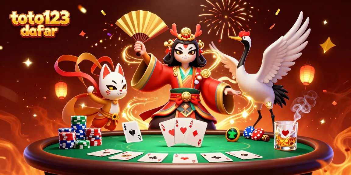 Engage with the toto123 daftar dynamic scene of a kabuki warrior and kitsune mask in an exciting casino atmosphere.
