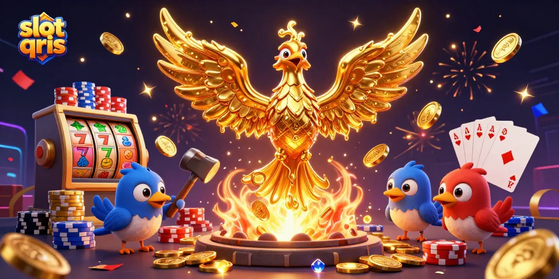 Experience exciting gameplay with slot qris featuring a golden phoenix and dynamic casino elements.