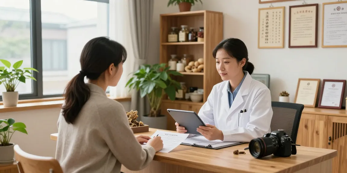 Consultation at 영통한의원 showcasing patient interaction in a tranquil wellness setting.