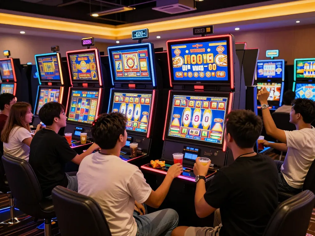 Engaging online slot machines at situs slot gacor showcasing vibrant gameplay and player excitement