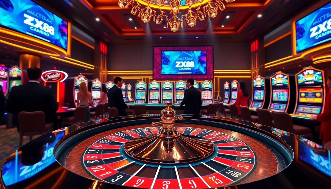 Experience thrill at zx88 com casino with vibrant tables and exciting gaming atmosphere.