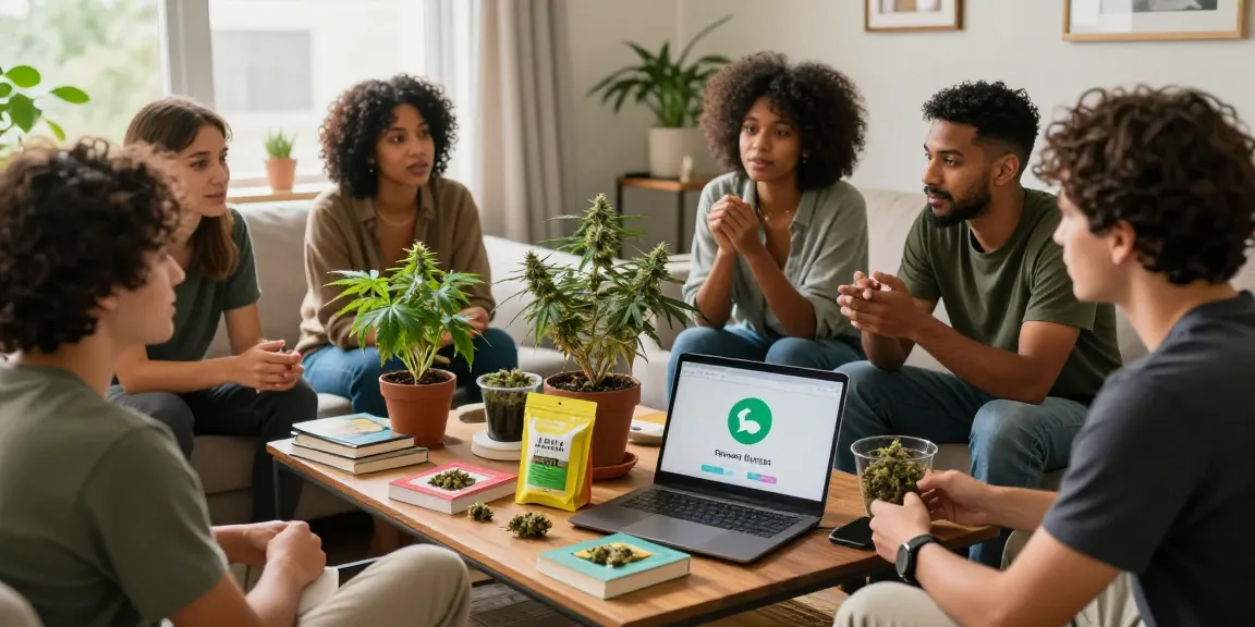 Join vibrant cannabis conversations in a warm home setting about weed telegram.