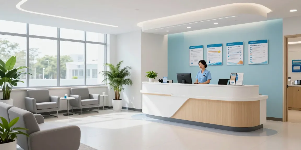 David Hoffmeister reviews in modern healthcare clinic focused on patient care.