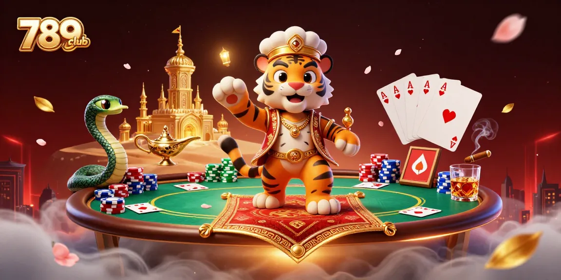 Engage in thrilling gameplay at 789club with a vibrant casino illustration depicting exciting card games and winnings.