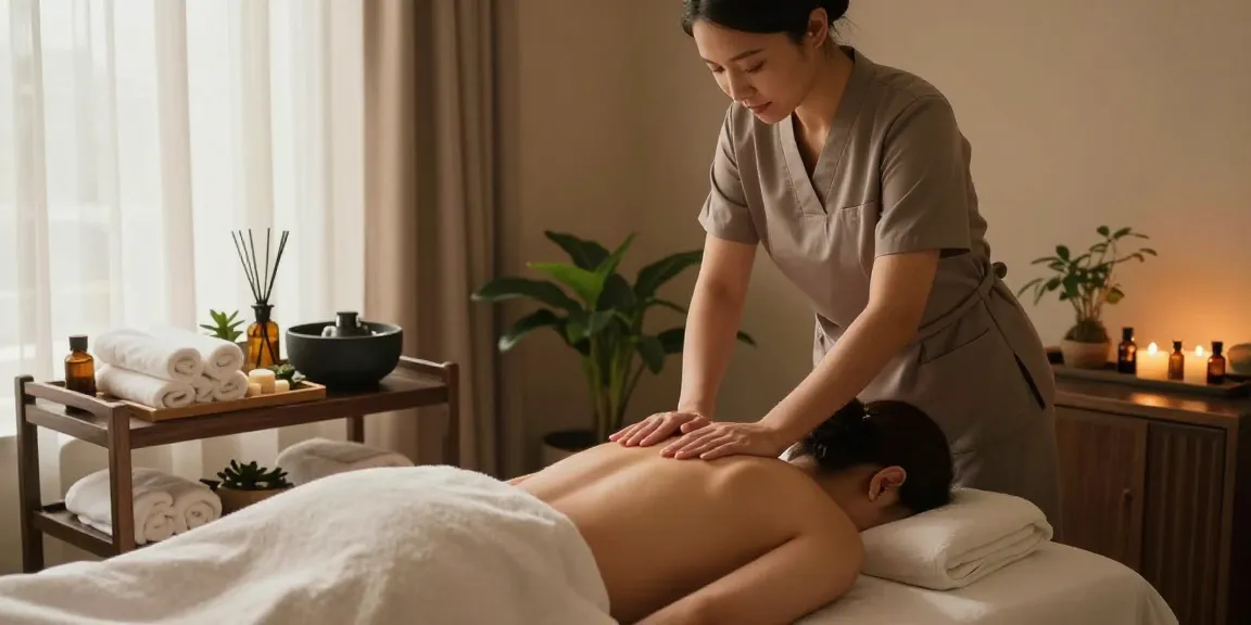 대구스웨디시 massage therapy session in a calming spa environment with natural light and soothing elements.