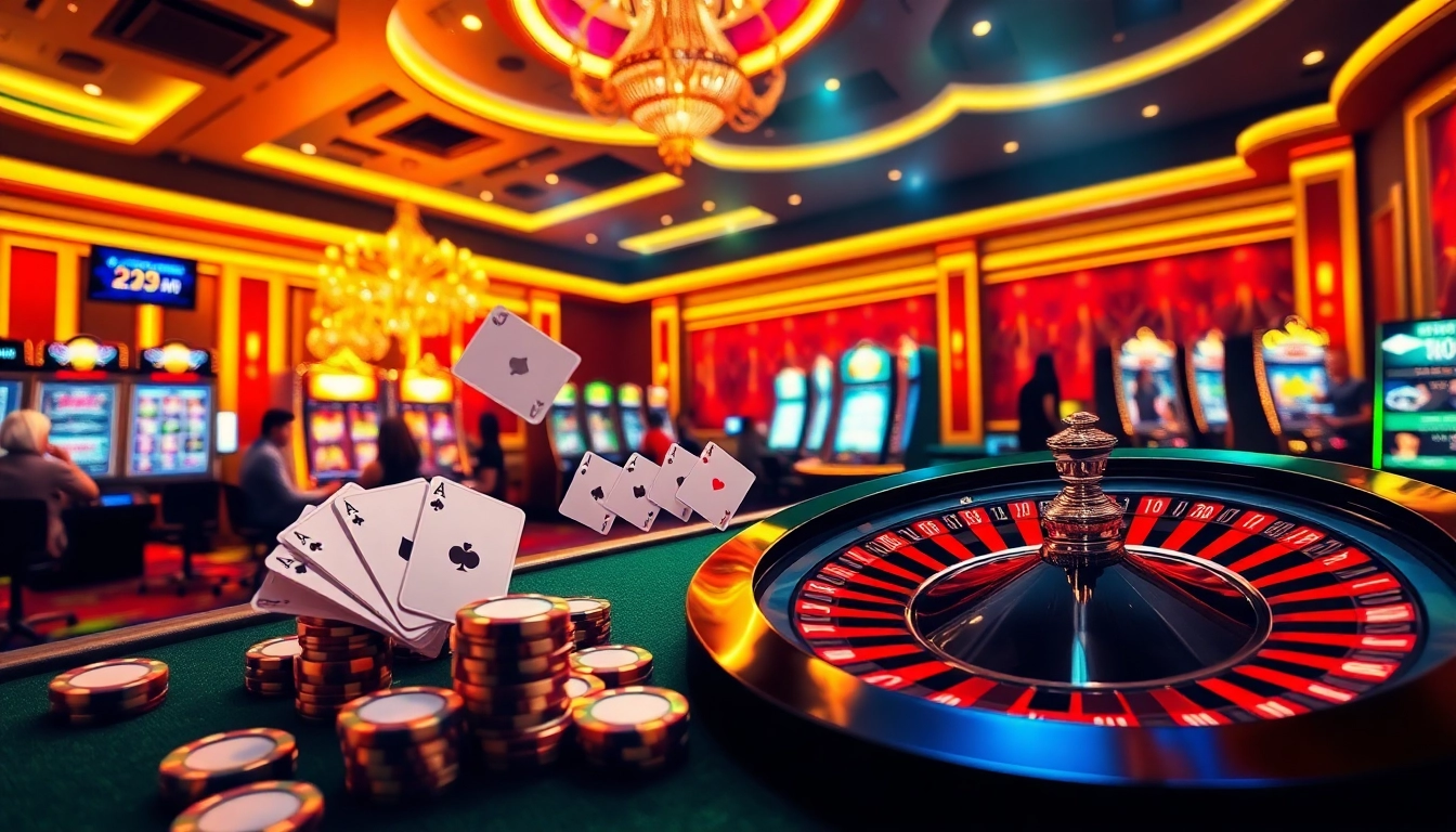 Online gambling excitement at Nhà Cái MV66 with vibrant casino tables and engaging dealers.