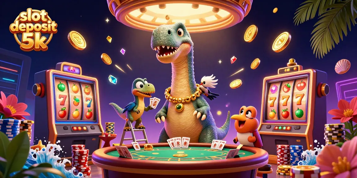 Experience thrills with slot deposit 5k excitement in this vibrant casino scene.
