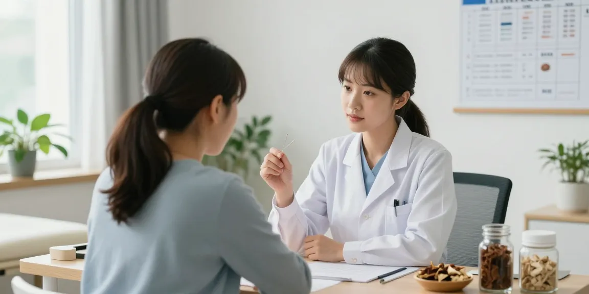 Engaging consultation at 수원교통사고한의원 with a healthcare professional and patient.