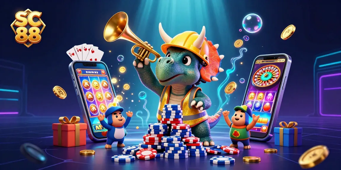 Experience the thrill of SC 88 with engaging gaming elements, vibrant casino atmosphere, and dynamic characters.