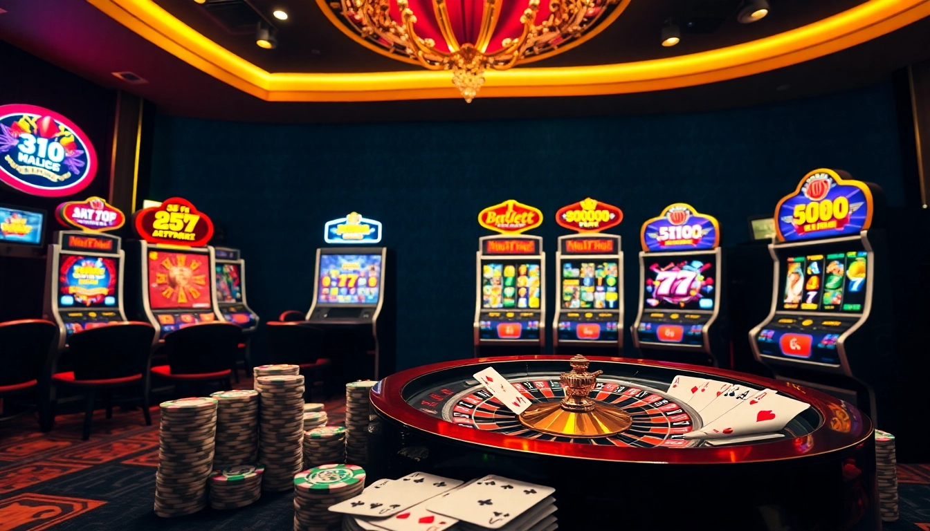 Exciting online casino gaming experience at nhà cái nn88 with vibrant slot machines and roulette.