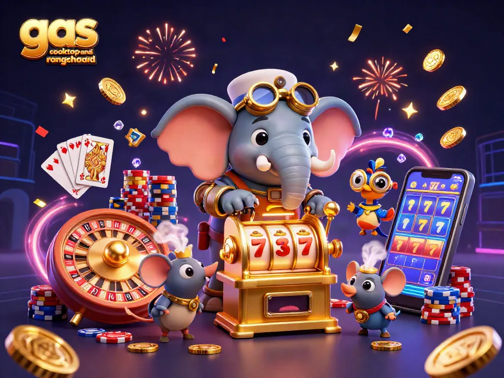 Spin the jackpot on the gas cooktop and rangehood-themed slot machine in a vibrant casino scene.