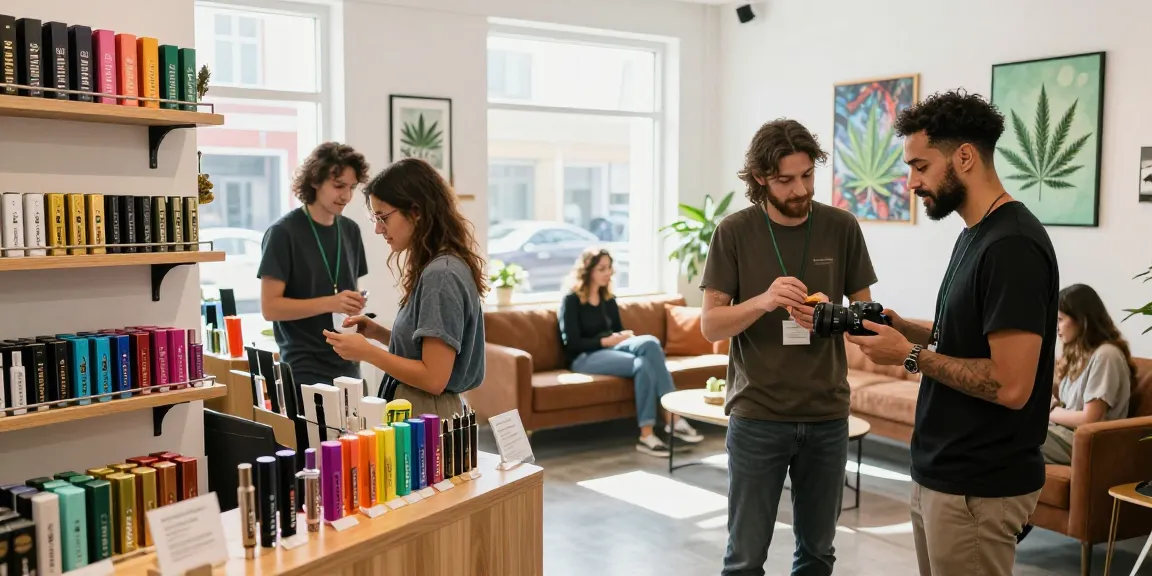Discovering Muha Med products in a vibrant cannabis dispensary.