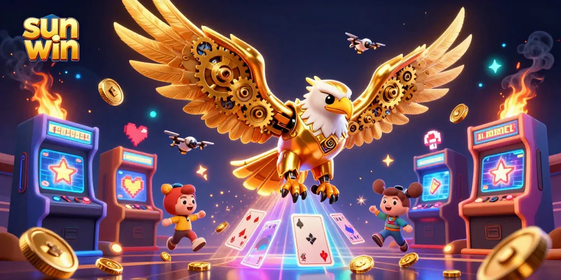 Experience thrilling gameplay with sun win in this vibrant 3D casino illustration, showcasing dynamic characters and elements.