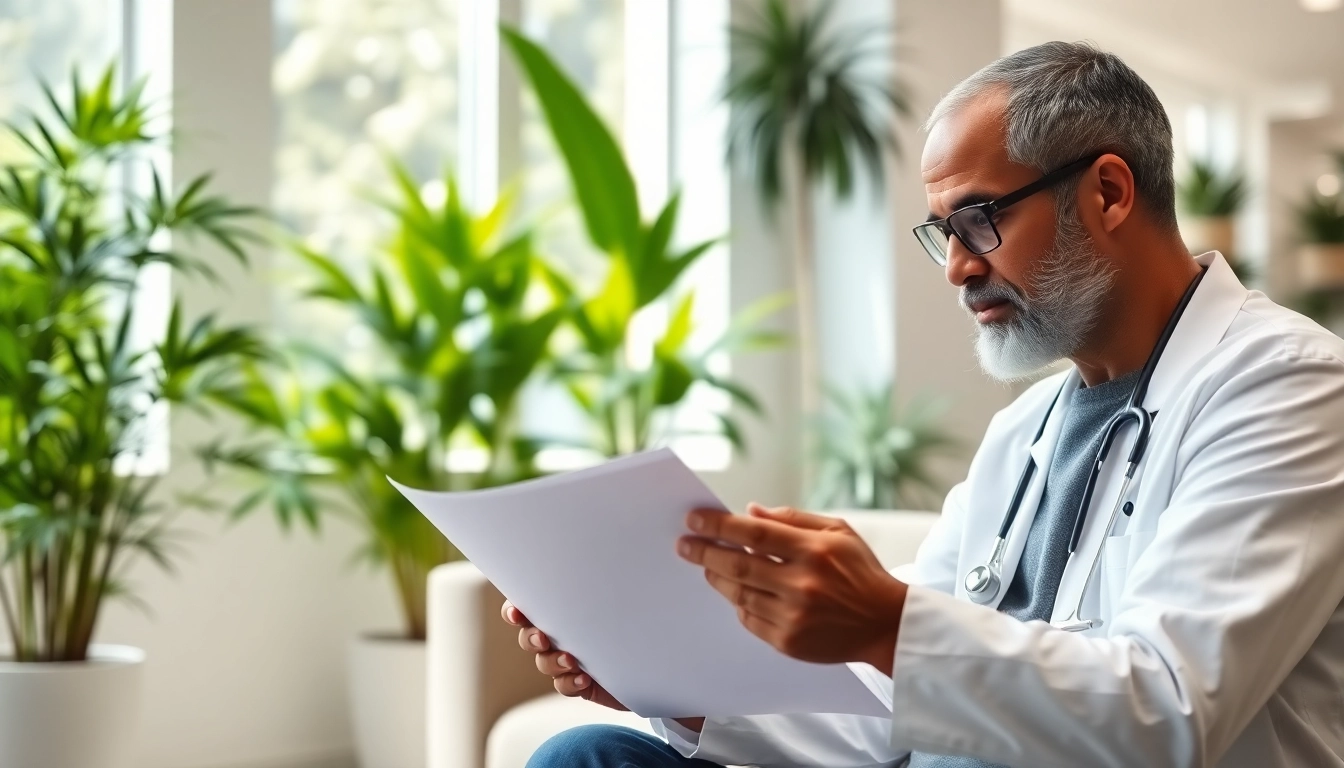 Medical cannabis Doctor engaging with a patient in a serene consultation setting.