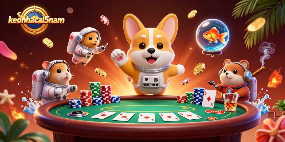 Engage with keonhacai5nam in a fun space-themed casino scene featuring an astronaut corgi.