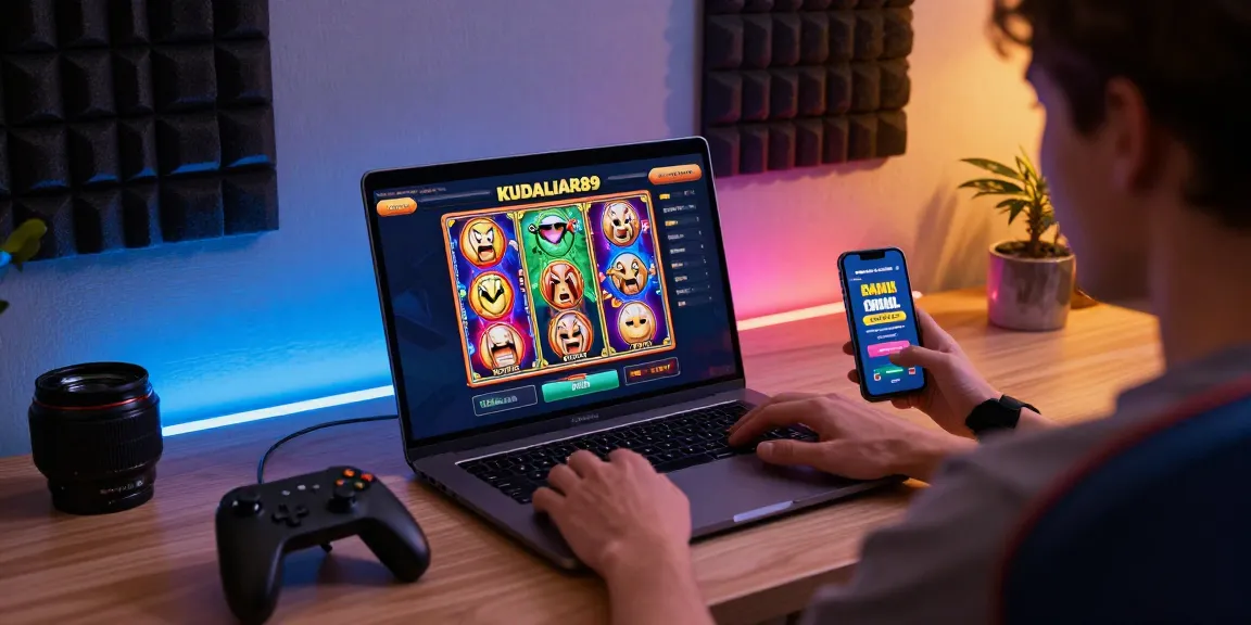 Pengguna bermain slot online di KUDALIAR89 dengan antarmuka menarik dan suasana modern yang nyaman.
