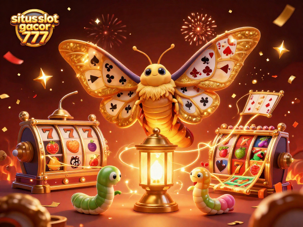 Experience the excitement of situs slot gacor 777 with vibrant slot reels and golden elements.