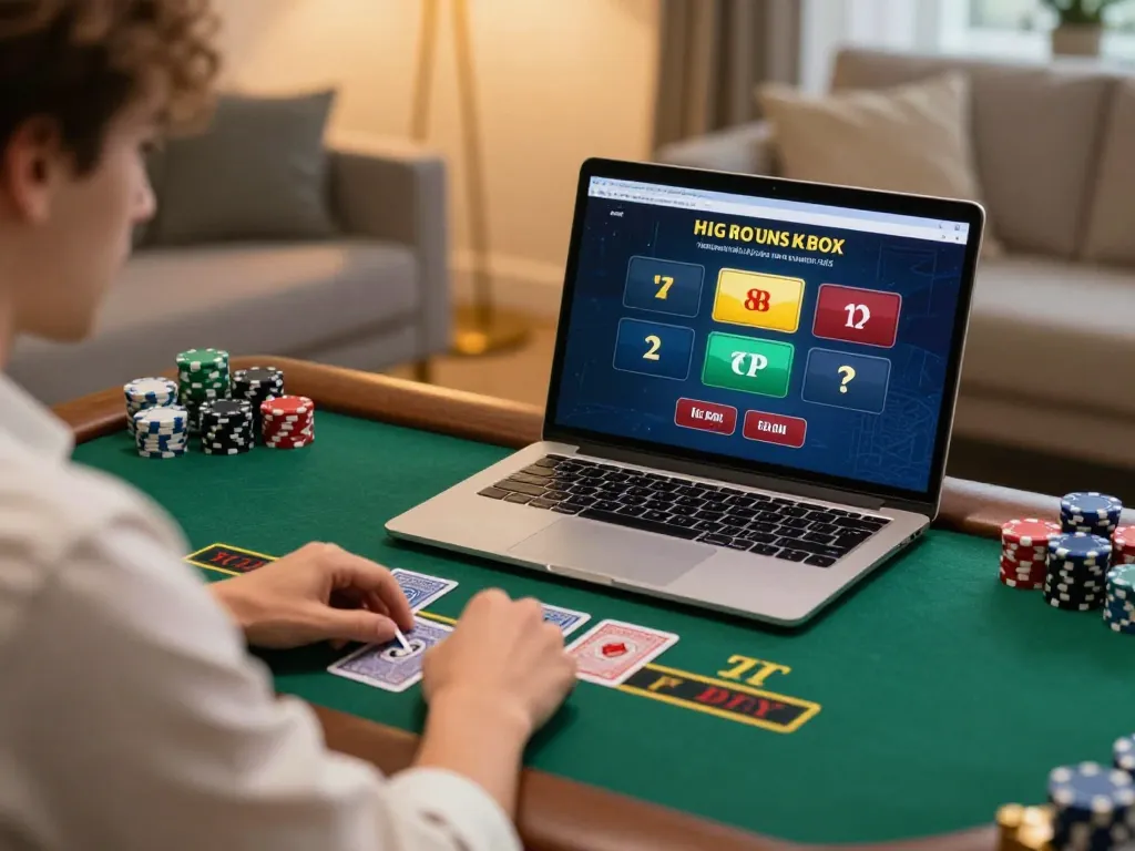 Player enjoying a live dealer blackjack game at HB88, showcasing an engaging online gaming experience.