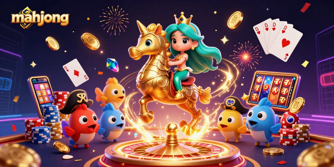 Engage in mahjong adventures with a vibrant mermaid and dynamic casino elements.