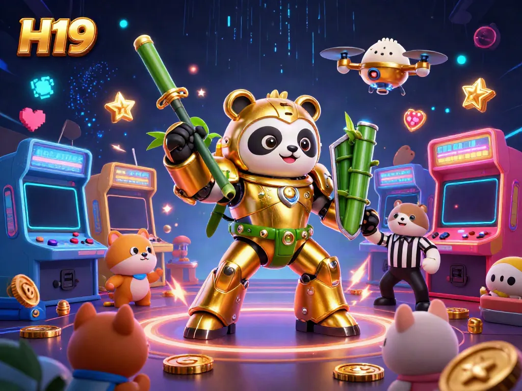 Experience thrilling gameplay with H19 in a vibrant 3D casino scene.