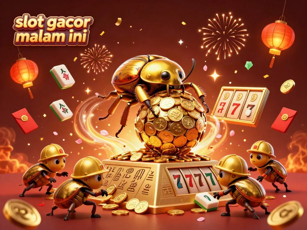 Menangkan slot gacor malam ini dengan ilustrasi kasino 3D yang memukau, menampilkan keledai emas dan simbol keberuntungan.