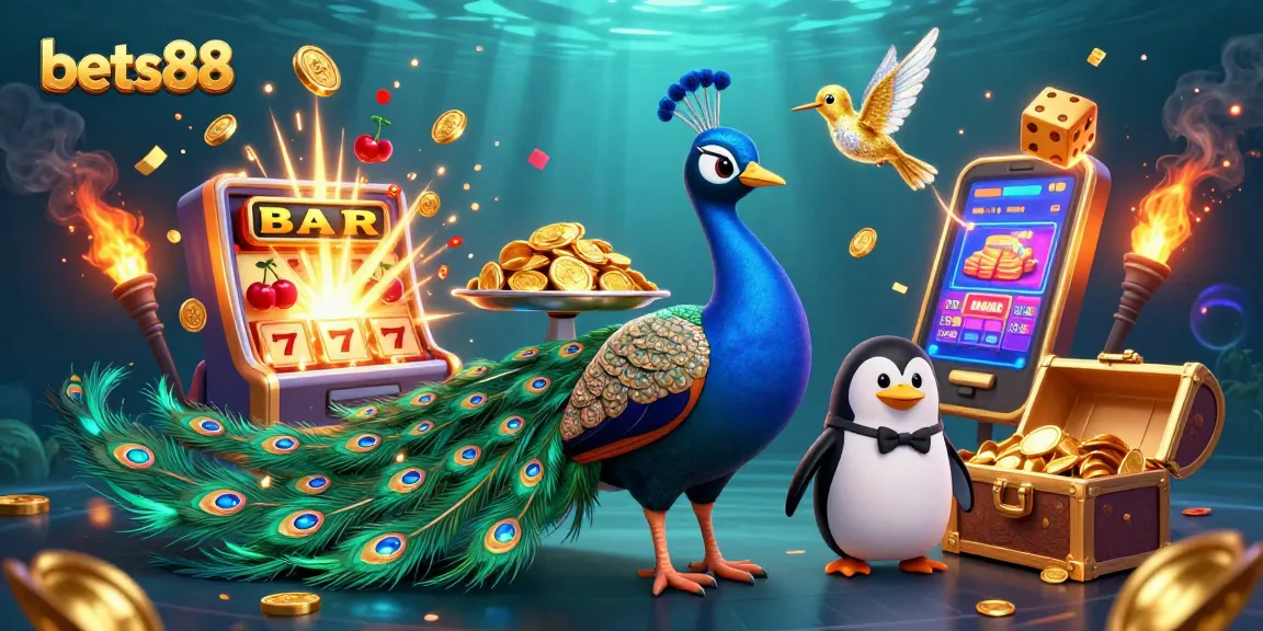 Bets88 invites players to experience thrilling jackpot excitement with vibrant 3D casino elements and winning animations.