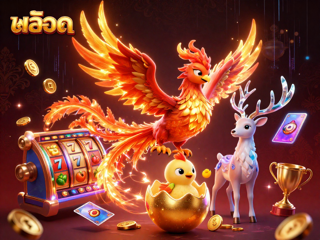 Experience thrilling สล็อต action with a fiery phoenix and jackpot visuals captivating gamers.