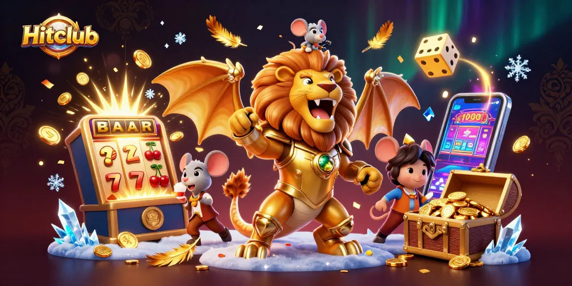 Experience the excitement of Hitclub with a vibrant 3D casino scene featuring jackpot symbols.