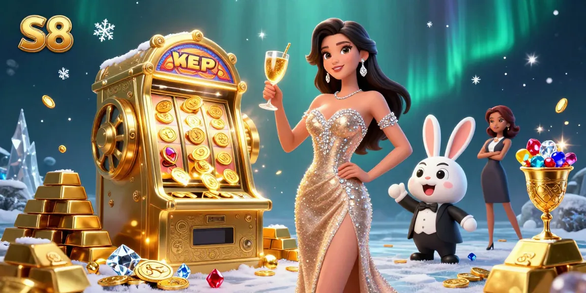 Experience grand wins at S8 with jackpots, gold coins, and a dazzling casino scene.