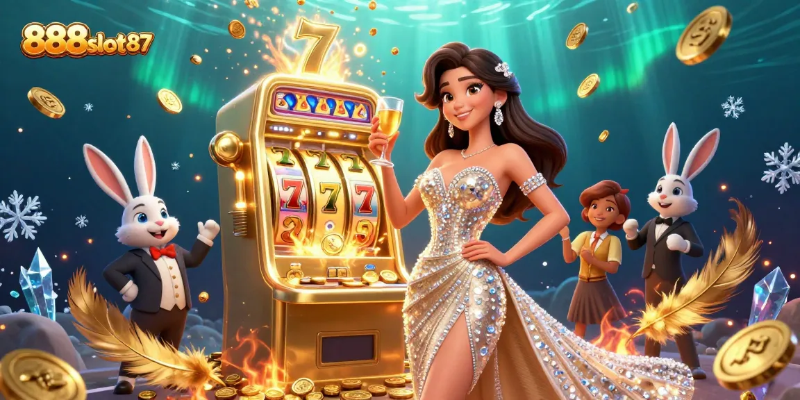 Experience the thrilling world of 888slot87 as you celebrate wins with a golden jackpot slot machine.