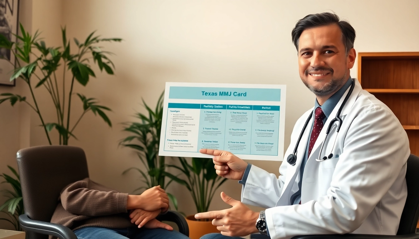 Learn about the Texas MMJ card benefits with a doctor in a calm clinic setting.