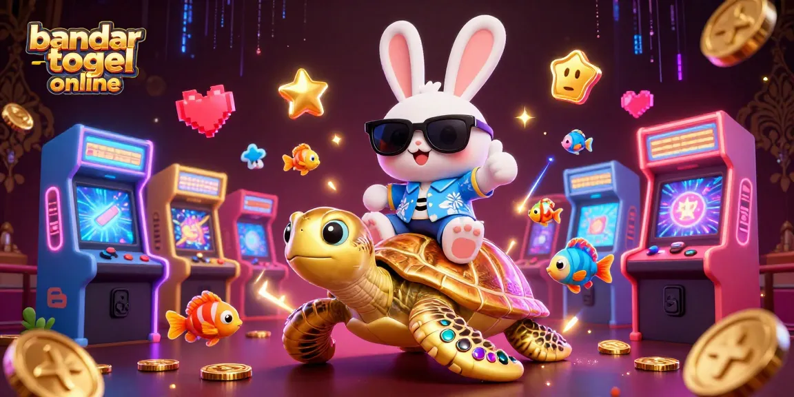 Experience bandar togel online with the lucky rabbit and golden turtle in this vibrant 3D casino scene.