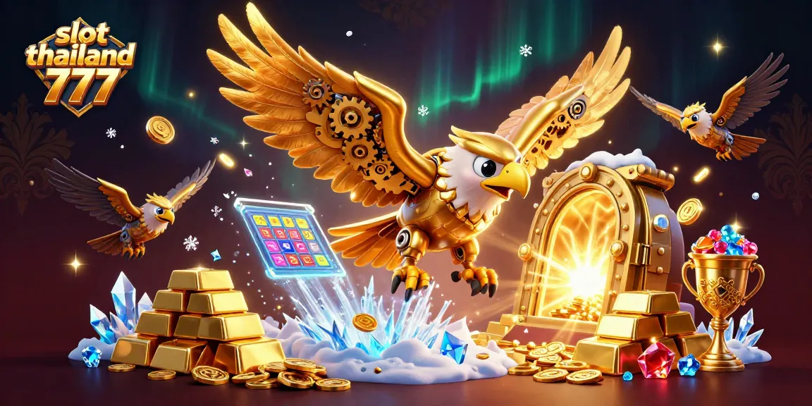 Experience thrilling gameplay with slot thailand 777, featuring a golden eagle amidst a treasure-filled casino.
