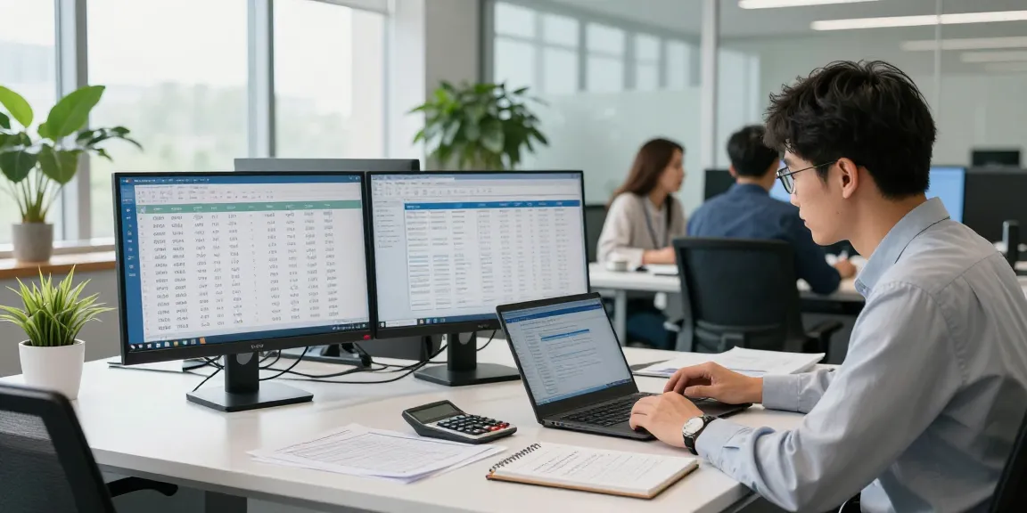 Expert conducting asset tracing analysis in a modern office.