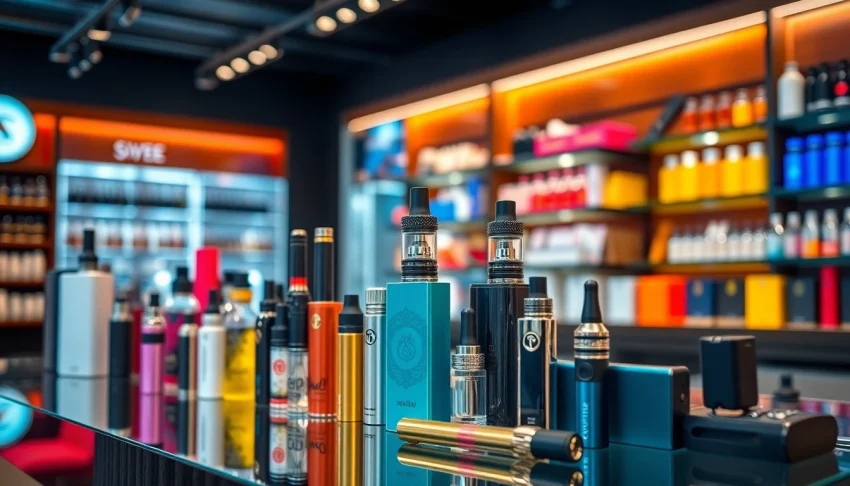 Discover top vaping products available from Bulk Vape Wholesale Supplier, expertly showcased in a modern setting.