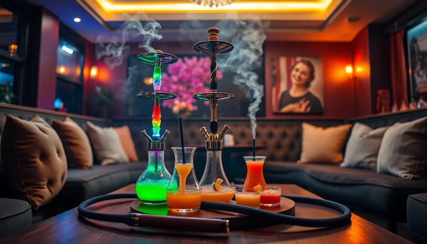 Enjoying flavorful shisha from Hookahmarket in a cozy lounge setting with friends.