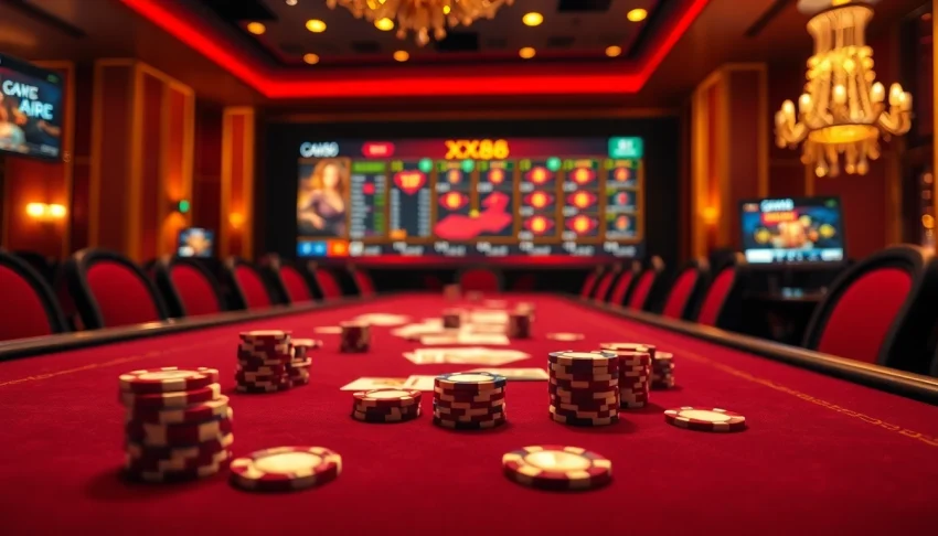 Experience the excitement at Trang Chủ XX88 with elegant gaming tables and online interfaces.