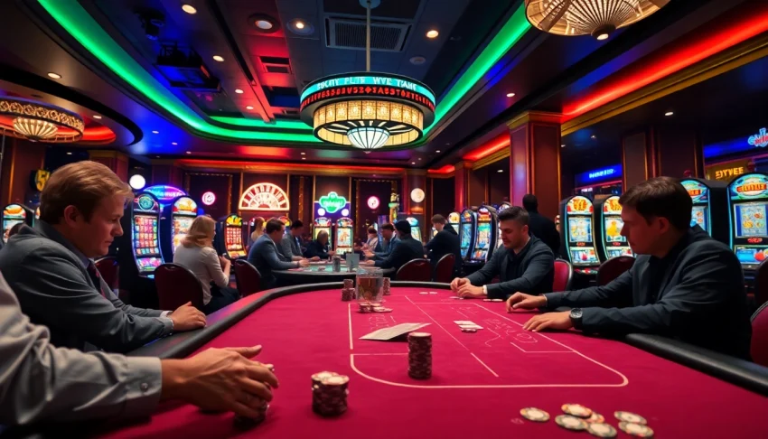 Players engaging in a thrilling poker game at the luxurious 67bet casino.