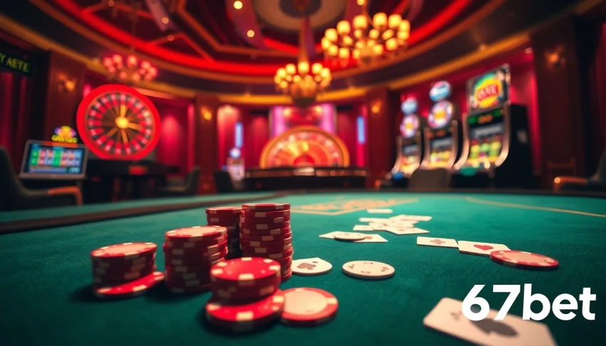 Engaged players at a luxurious casino table showcasing 67bet’s gaming excitement.
