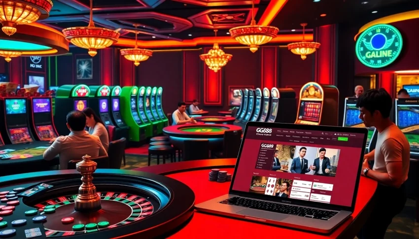 Experience the thrill of winning at GG88 online casino with interactive gaming tables and vibrant atmosphere.