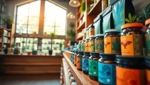 Explore premium selections at a vibrant Weed Store showcasing cannabis products in an inviting setting.