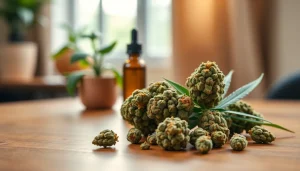 Explore Mental Wellness CBD buds showcasing vibrant textures in a calming indoor setting.
